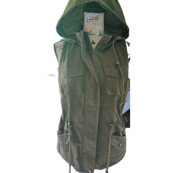 Cargo utility Sleeveless Hooded And Lined women's Size Medium - Picture 1 of 4